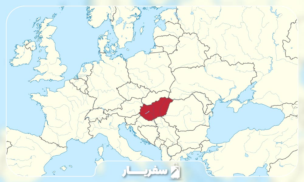 مجارستان بر روی نقشه جغرافیایی